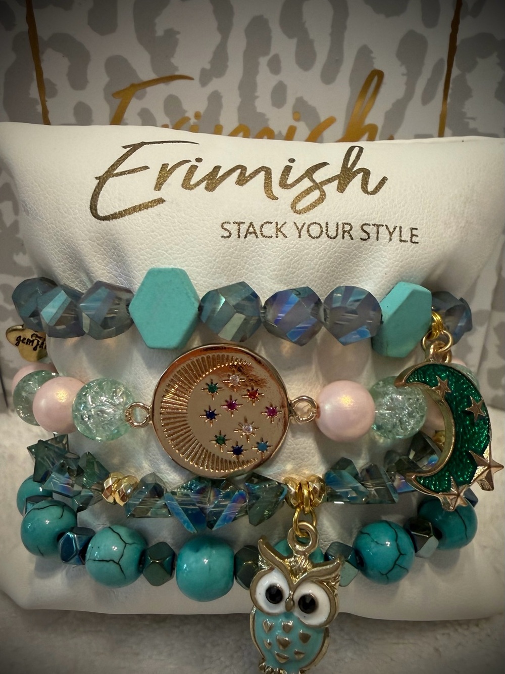 New ERIMISH Bracelets 4 pc - Teal & Pink - Custom Regular, Kids Or Extended Size